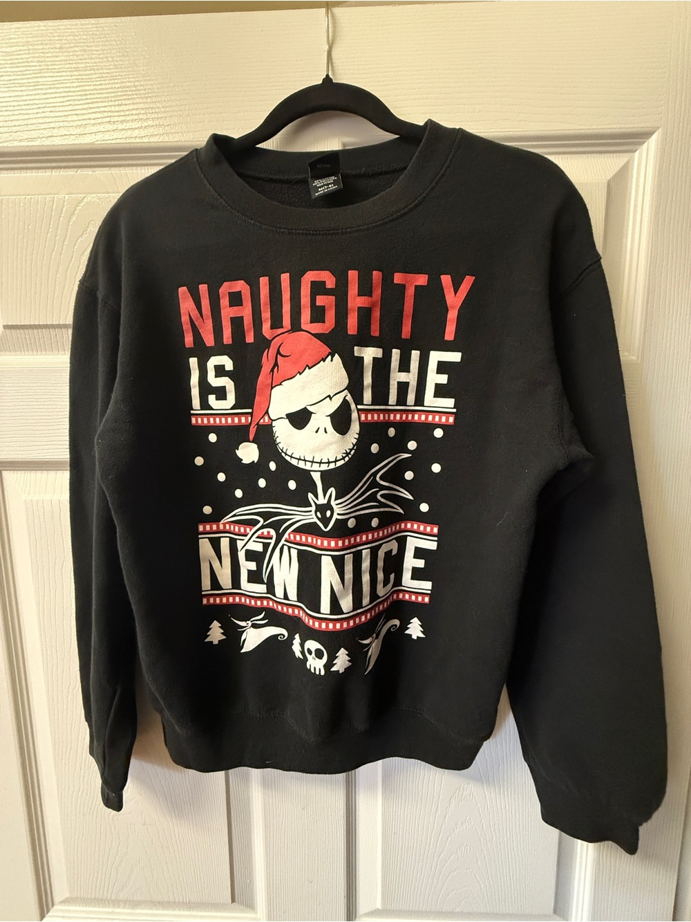 Disney Nightmare Before Christmas Sweatshirt Jack Skellington Naughty